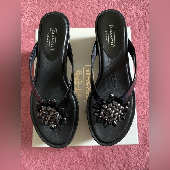 WORN ONCE! Coach Norice signature wedge sandal - Picture 1 of 9